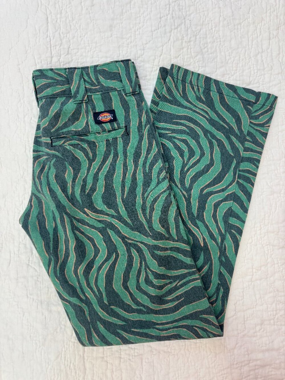 Dickies Vintage Rare Zebra Print Slim Straight Pants 28x32